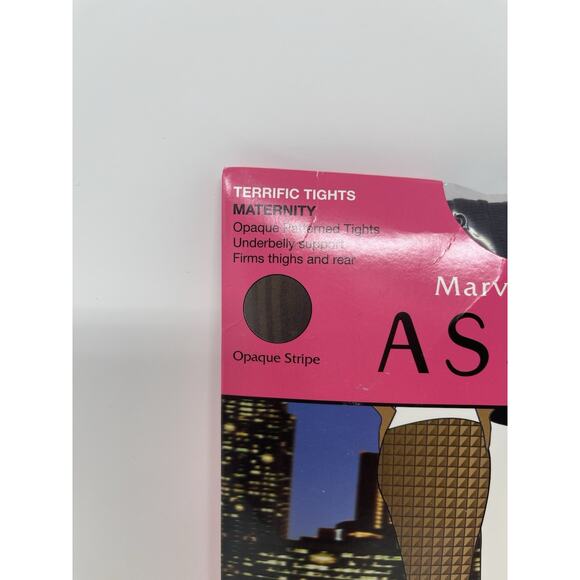 Marvelous Mama Assets Spanx Size 4 Opaque Stripe Maternity Tights - Picture 3 of 5